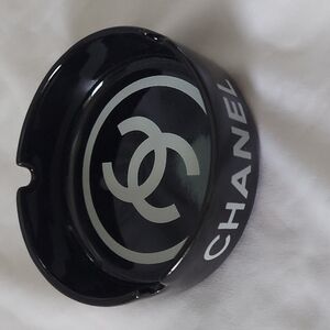 CHANEL Black and White Logo Ashtray
